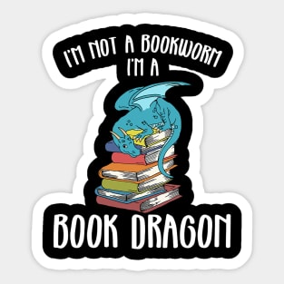 Im A Book Dragon Not A Worm Sticker